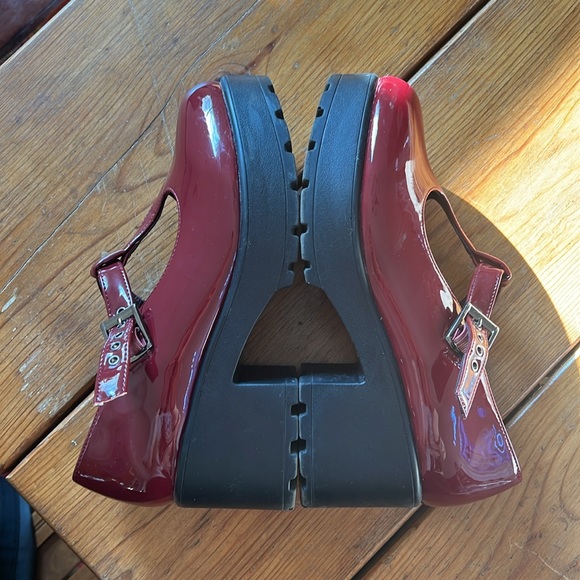 Chunky Patent Leather Oxblood Mary Jane's size 40 - Picture 3 of 5